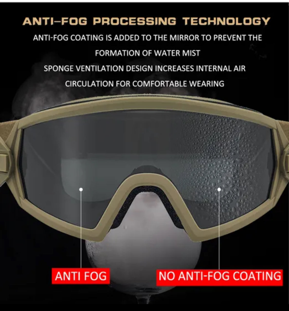 Lunettes de protection tactiques – 3 verres interchangeables