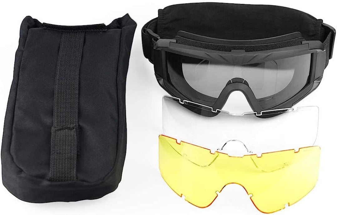 Lunettes de protection tactiques – 3 verres interchangeables